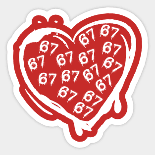 Graffiti 67 Heart Sticker